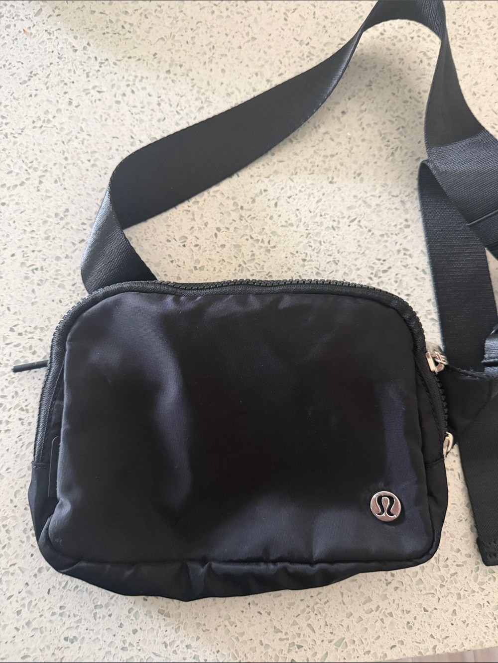 lululemon athletica Black Nylon Sling Belt Bag
